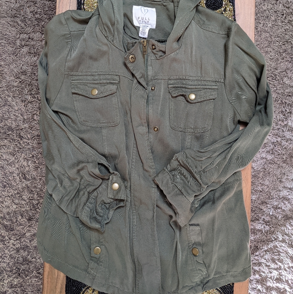 Tillys Full Tilt Olive Army Green Hooded Jacket